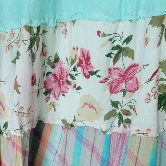 Ishyu Y2k Peasant Skirt Patchwork Tier Bohemian Feminine Cottagecore - Picture 5 of 10